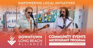 band playing on community grant graphic