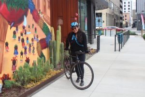KERRY BETH LARICK and her bike in DTLB